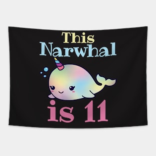 Narwhal Birthday Shirt - 11th Birthday Tapestry