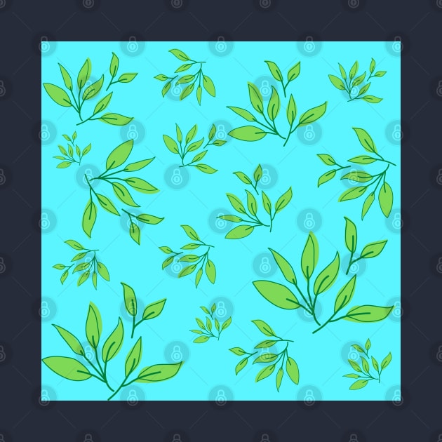 Green leaves decorative pattern by HR-the-Chemist