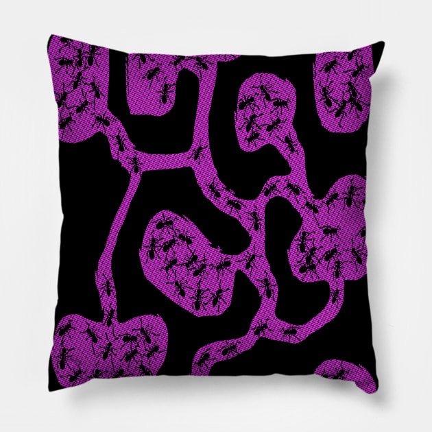 Funky Ant Farm Pillow by bronzarino