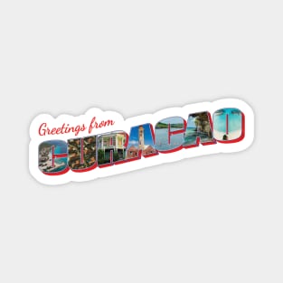 Greetings from Curacao Vintage style retro souvenir Magnet