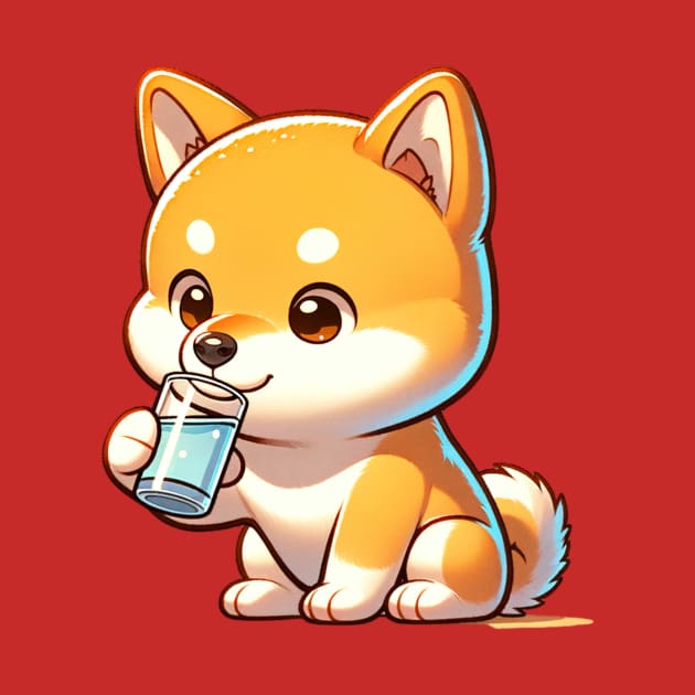 Shiba Inu Dog Drinking Saki by Beverage Beasts