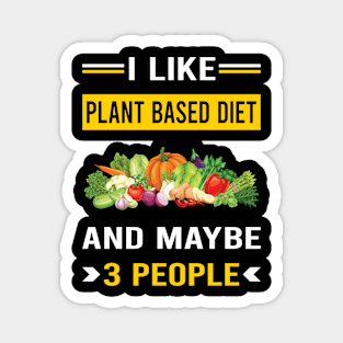 3 People Plant Based Diet Vegan Vegetarian Veganism Magnet