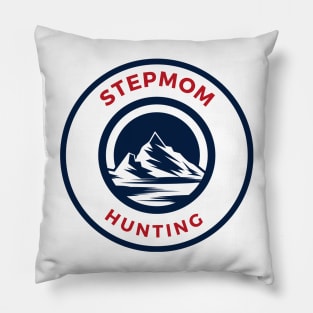 Stepmom Hunting - Blue Logo With Curved Black Text And Mountain Pillow