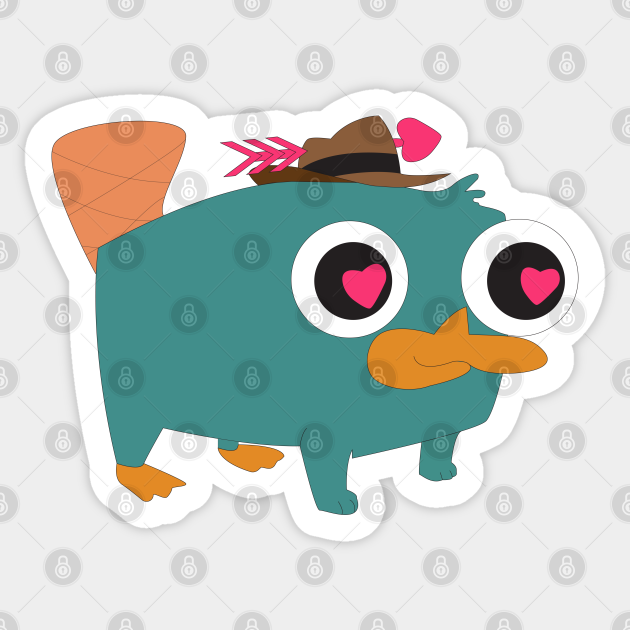 Valentine S Day Baby Perry The Platypus Baby Perry The Platypus Valentine Autocollant Teepublic Fr