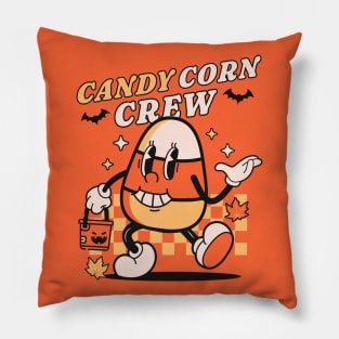 Candy Corn Crew Halloween - Retro Vintage Candy Corn Costume Pillow