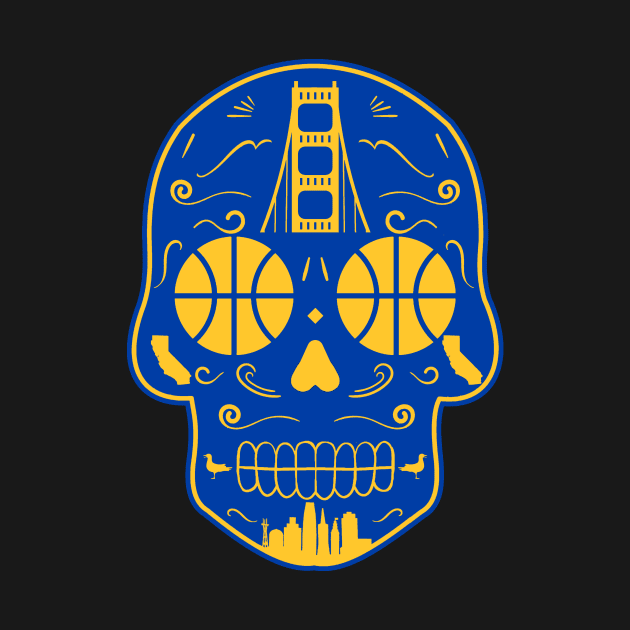 Golden State Sugar Skull by StickyHenderson