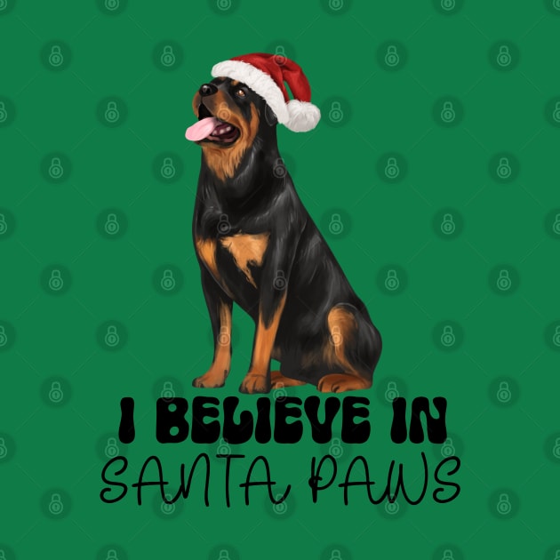 Santa Paws Rottweiler Dog Rottie Santa Shirt by Curio Pop Relics