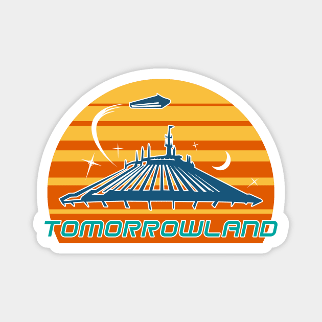 Tomorrowland / Space Mountain Vintage 70s Design Magnet by kruk