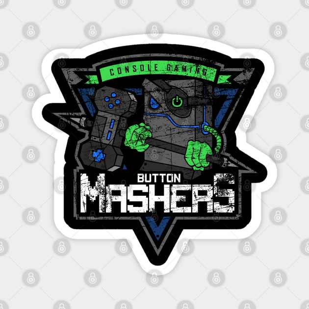 Console Gaming Button Mashers - Battleworn Magnet by Just_Shrug