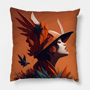 Enchanting Digital Portraits Pillow