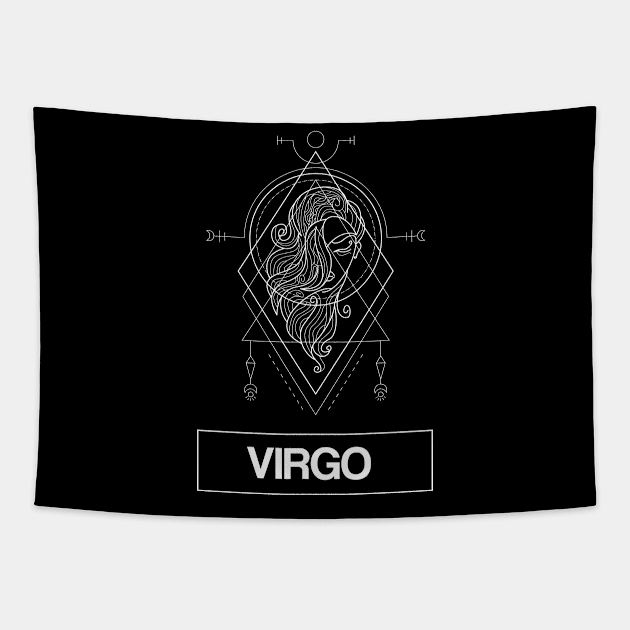 Virgo Zodiac Constellation Tapestry by FungibleDesign