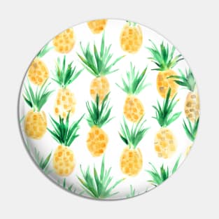 Wild pineapples - watercolor tropical fruits for summer Pin