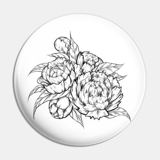 Sketch peonies Pin