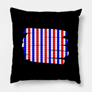 US flag colored lines Pillow