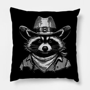 Raccoon Cowboy Pillow