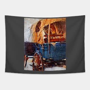 Blue Covered Wagon Tapestry