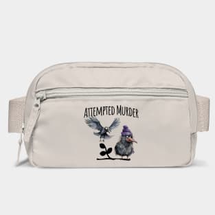 Attempted Murder funny crow visual pun design Bag
