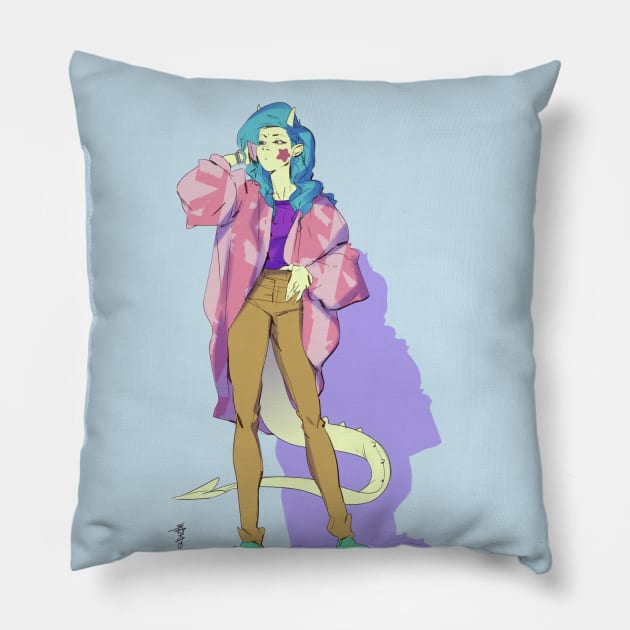 girl gargoyle Pillow by pink basket