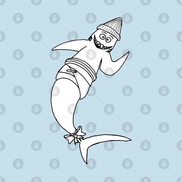 Baby shark waving hi t-shirt by atadrawing