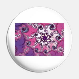 Pink and Purple Fractal Spiral Pin