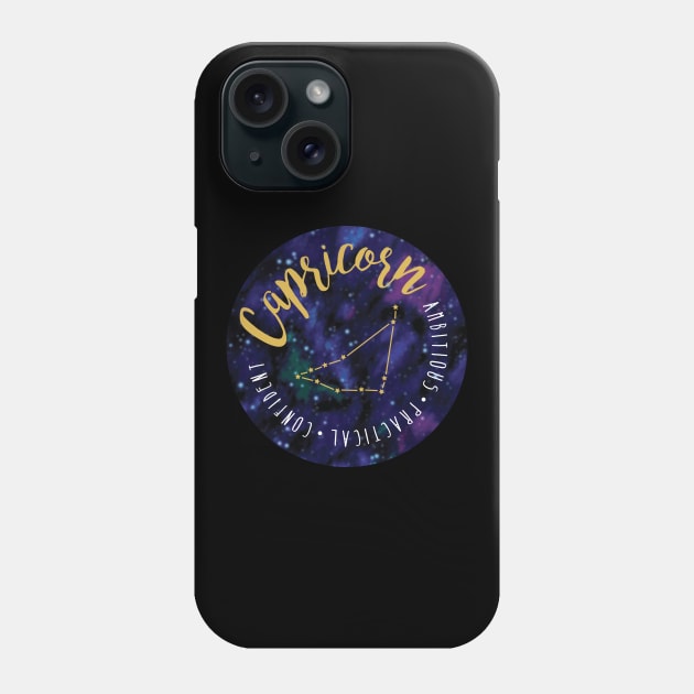 Capricorn Zodiac Phone Case by CreativeHermitCo