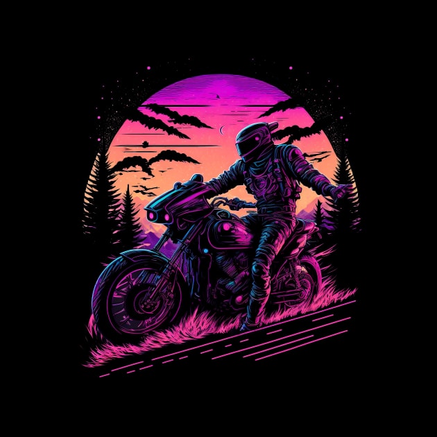 Ride the Vintage: Synthwave Motorcycle Gear by Snoe