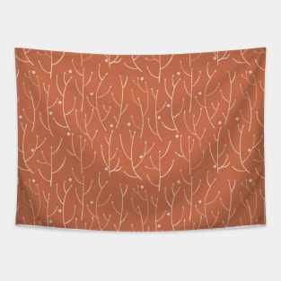 Branches pattern in orange Tapestry
