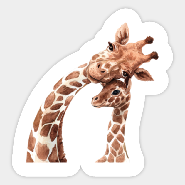 Giraffe Mom And Baby Giraffe Aufkleber Teepublic De