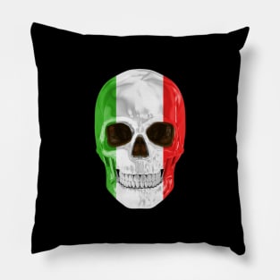 Italy Flag Skull - Gift for Italian With Roots From Italy Pillow
