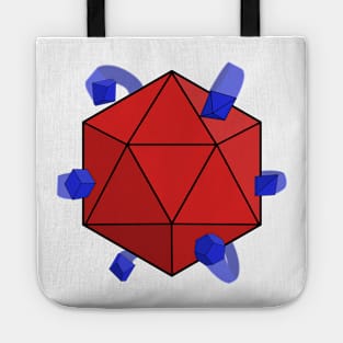 Dice Atom ( Red / Blue ) ( Dungeons and Dragons / DnD Inspired ) Tote