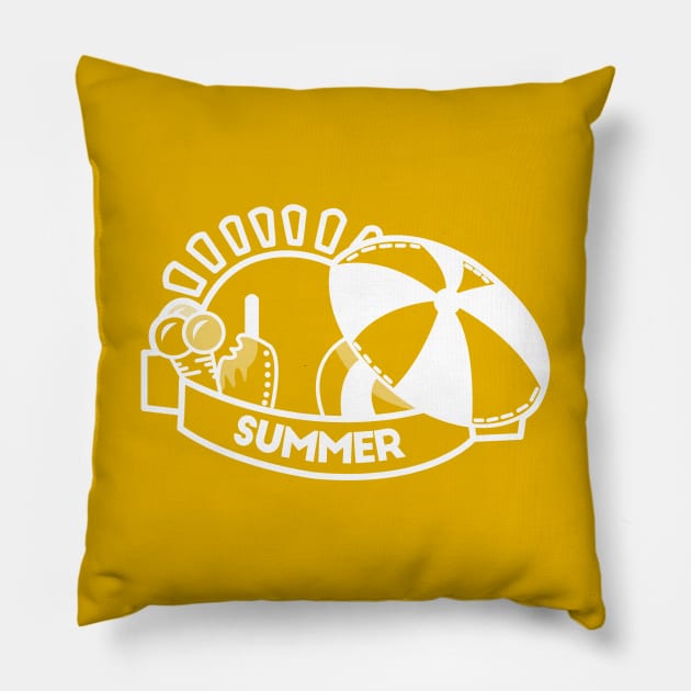 Lovely summer (White) Pillow by COLeRIC