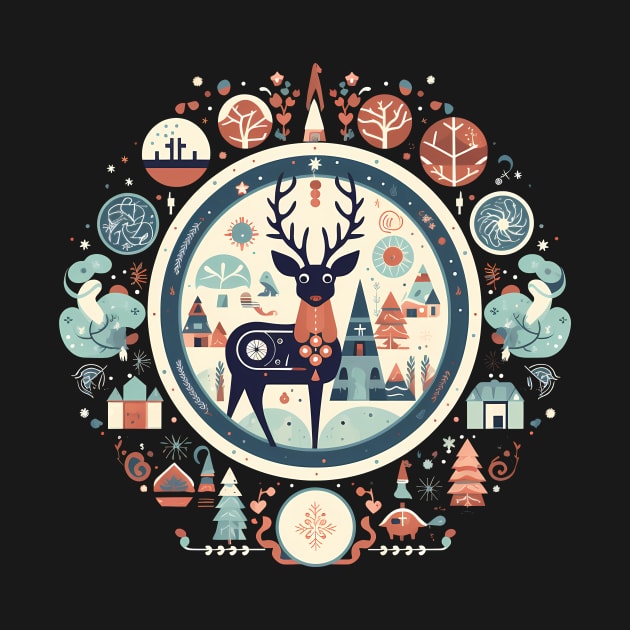 Deer in Ornament, Love Deers by dukito