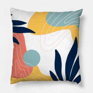 Abstract Art in Blue and Pink Pillow