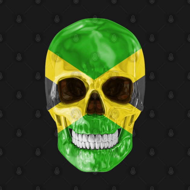 Jamaica Flag Skull - Gift for Jamaican With Roots From Jamaica by Country Flags