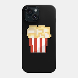 Pixel Art - popcorn full black Phone Case