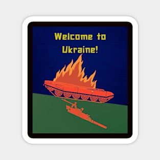 Ukraine free from Russian tanks. Magnet