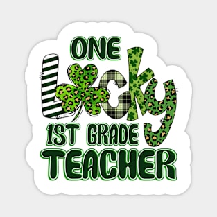 One Lucky 1st Grade Teacher Shamrock Magnet