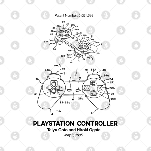 Playstation Controller Patent Black by Luve