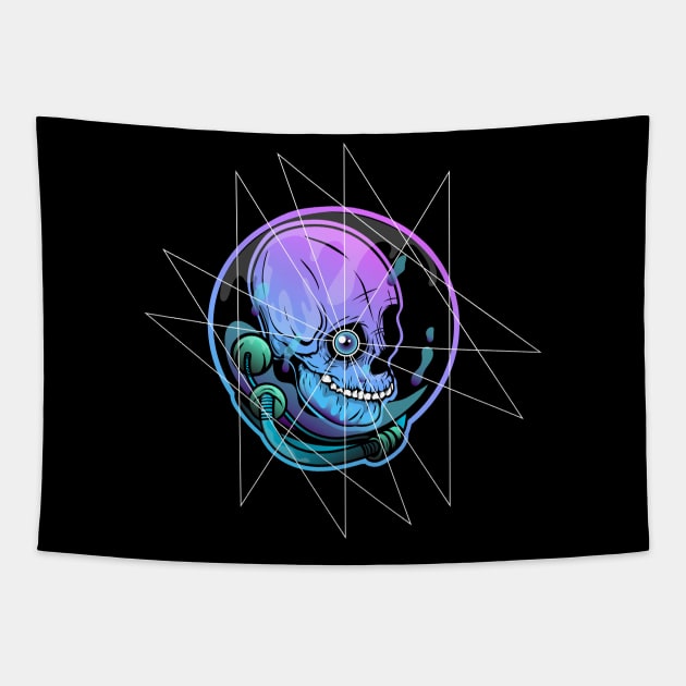 Disco Skull Tapestry by TheDEADLOOK