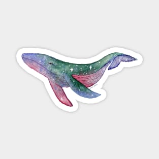 Mint and raspberry galaxy whale Magnet