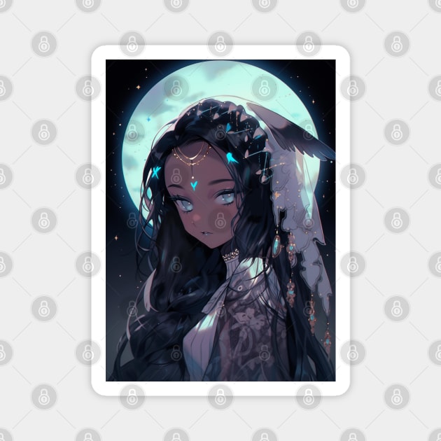 Moon anime girl wolf Magnet by GothicDesigns