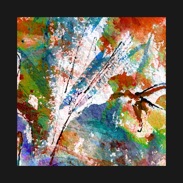 Intuitive Organic Abstract Watercolor in Rust by GinetteArt