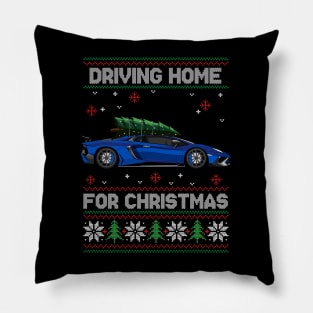 Funny Ugly Sweater - Driving Home For Christmas - Aventador Car Pillow