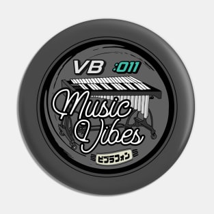 Retro Vibraphone Musical Vibes of A Vibraphonist - Playing Sets of Vibes Percussion Instrument Pin