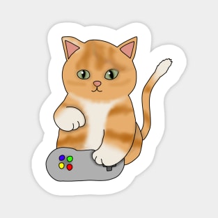 Gamer kitty (fluffy orange cat) Magnet