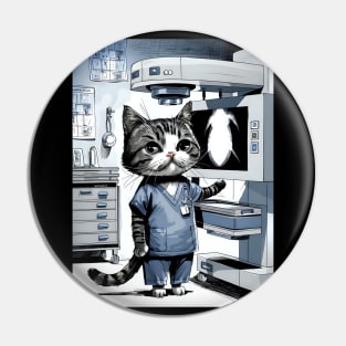 Cute cat radiologist Pin