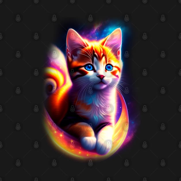 Galaxy Mystical Cat Coloful by igzine