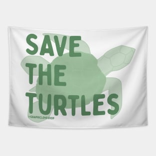 Save the Turtles © GraphicLoveShop Tapestry