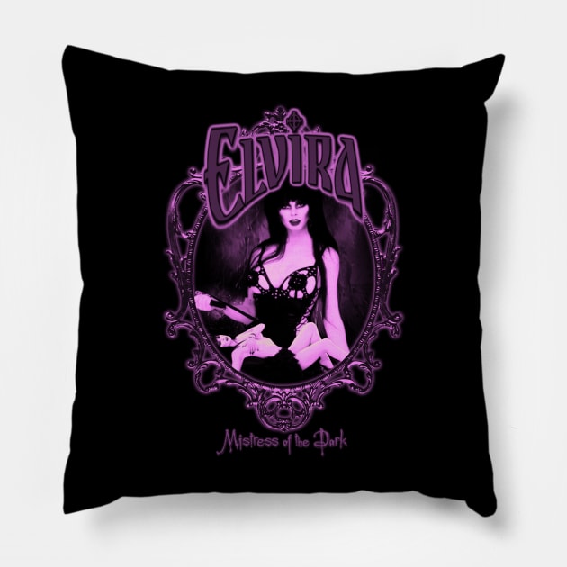 Elvira. Framed Mistress. (Version 3) Pillow by The Dark Vestiary