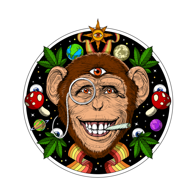 Monkey Psychedelic Stoner - Monkey Weed - Tapestry ...
